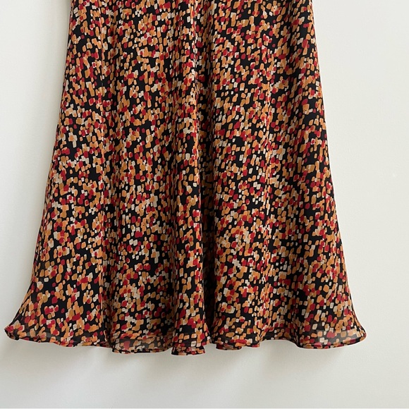 LES COPAINS Made In Italy 100% Silk Midi Skirt Geometric Retro Hipster Fall 44 - Picture 4 of 12